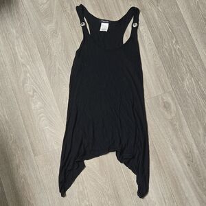 Fleurish Black Asymmetrical Tank Top